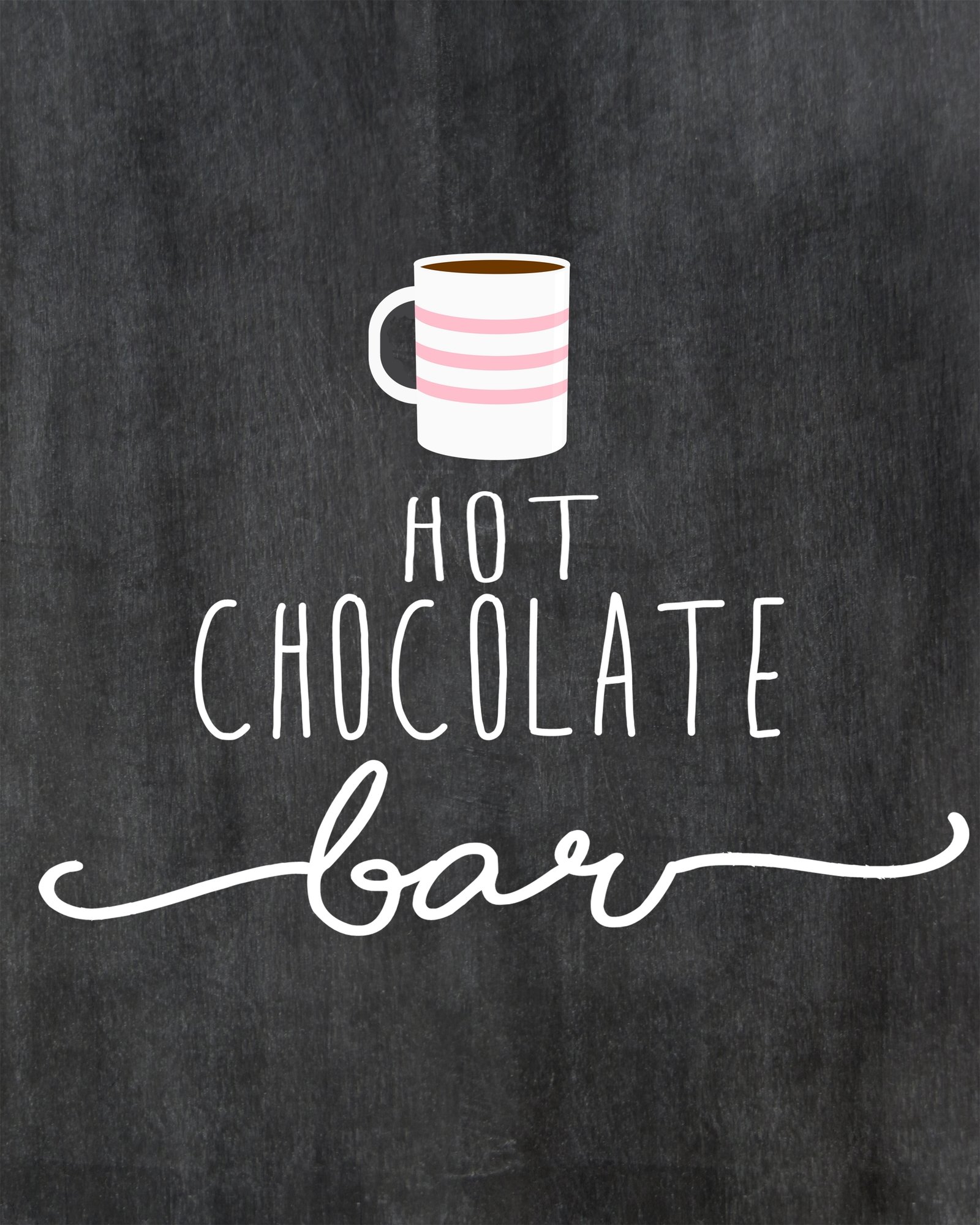hot chocolate bar with instant download printables